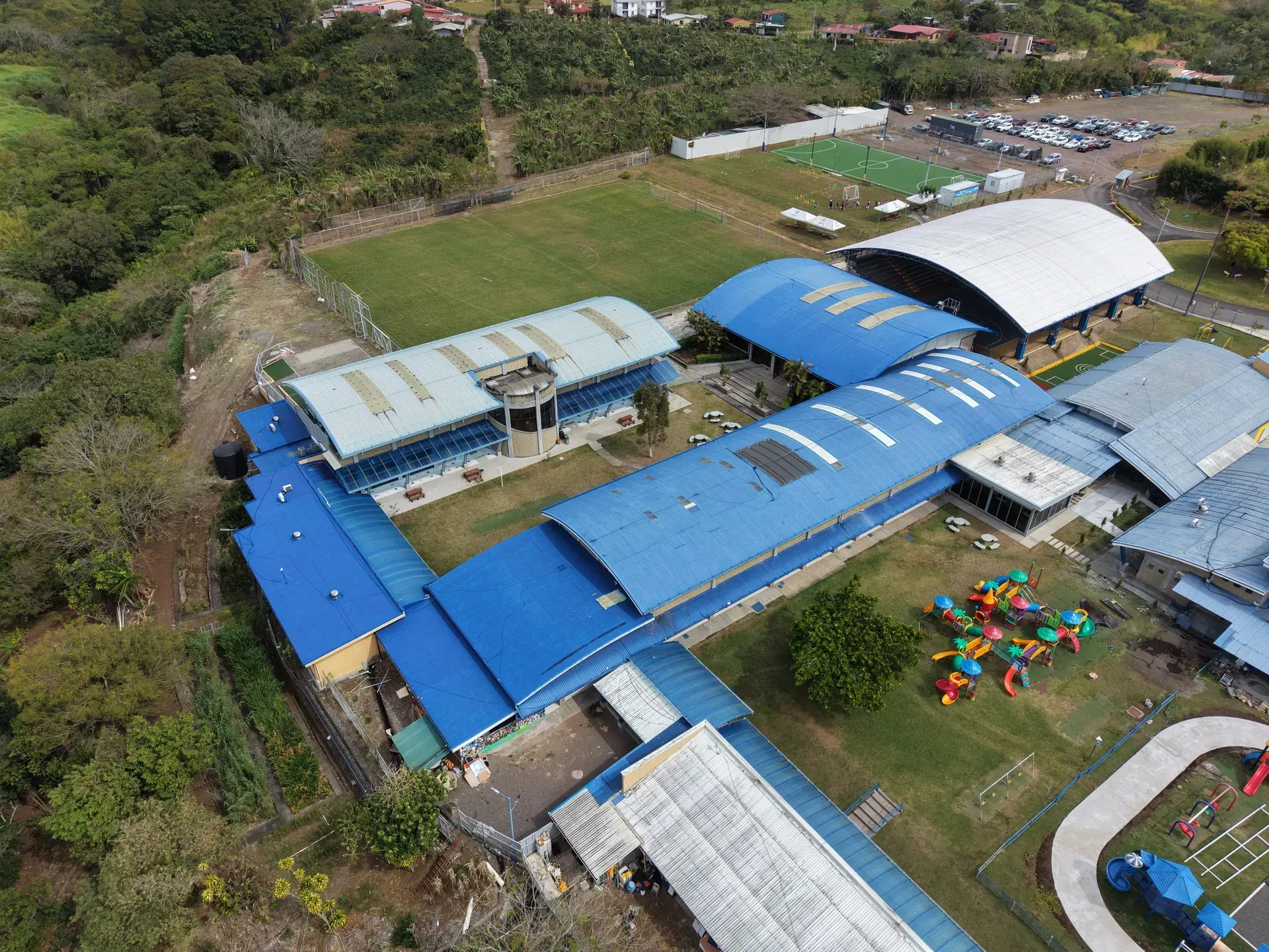 Aerial view of GVS campus and sports facilities