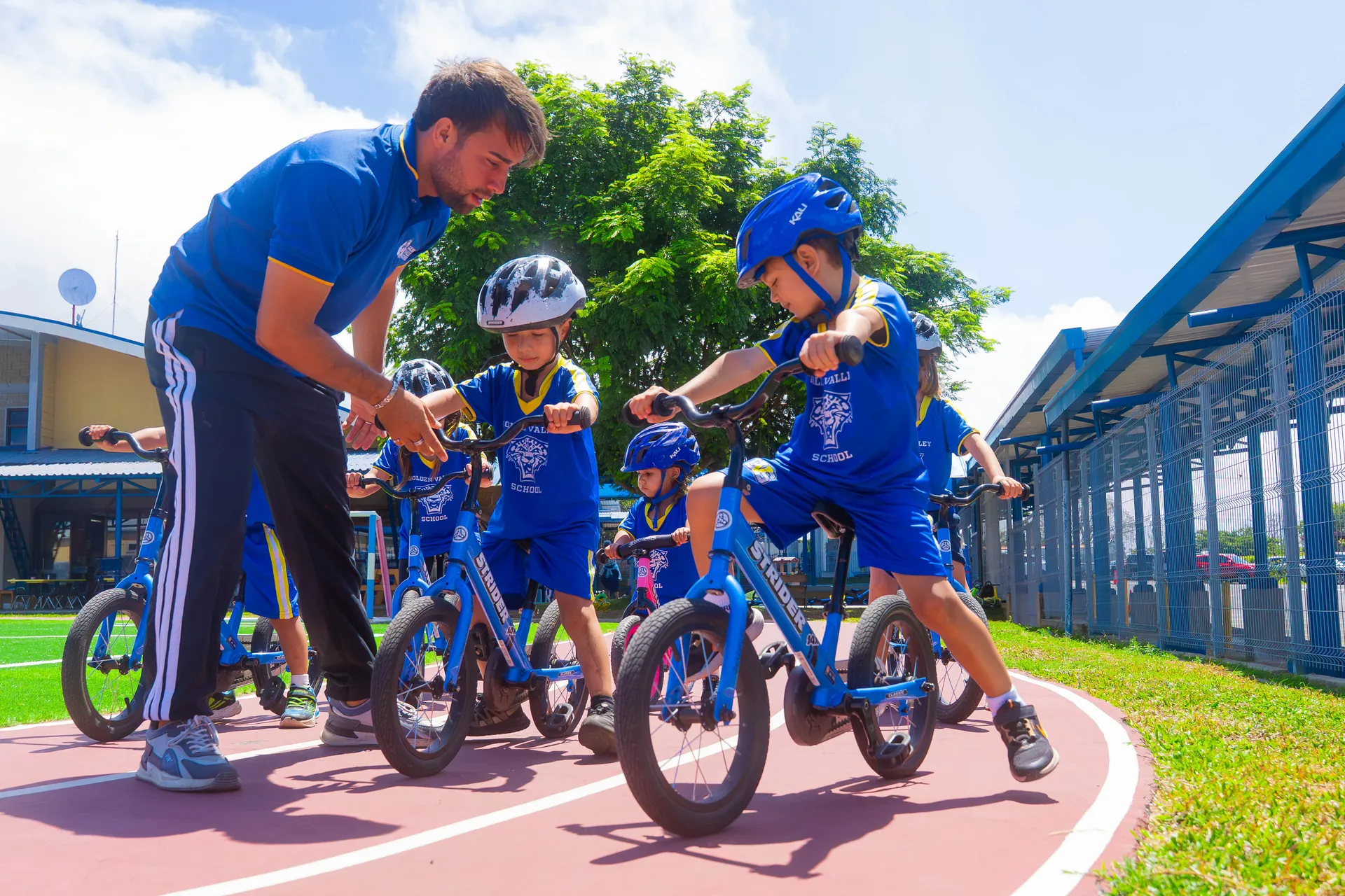 Cycling class in session at Golden Valley School